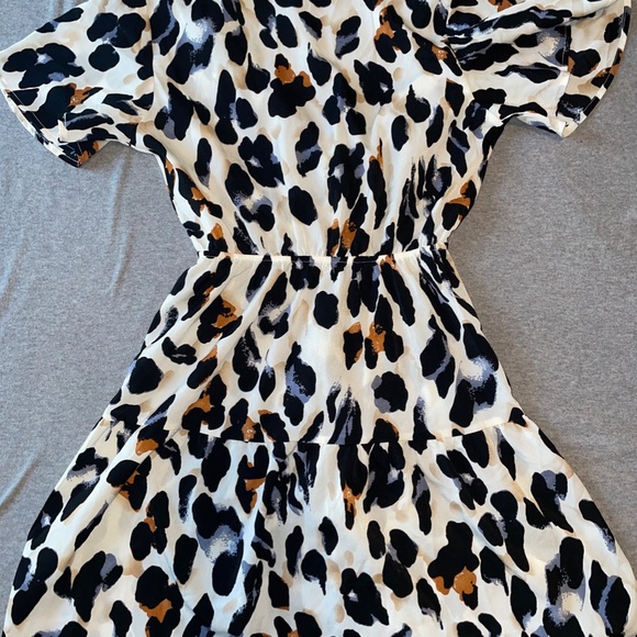 Cheetah Print Layered Mini Dress - Women's Size Small - Picture 4 of 9